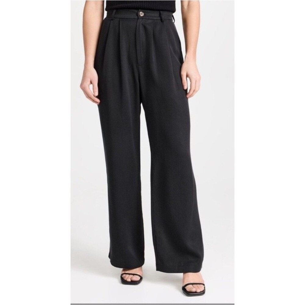 Reformation Mason High Rise Pleated Tencel Lyocell Trouser Pants Sz: 8